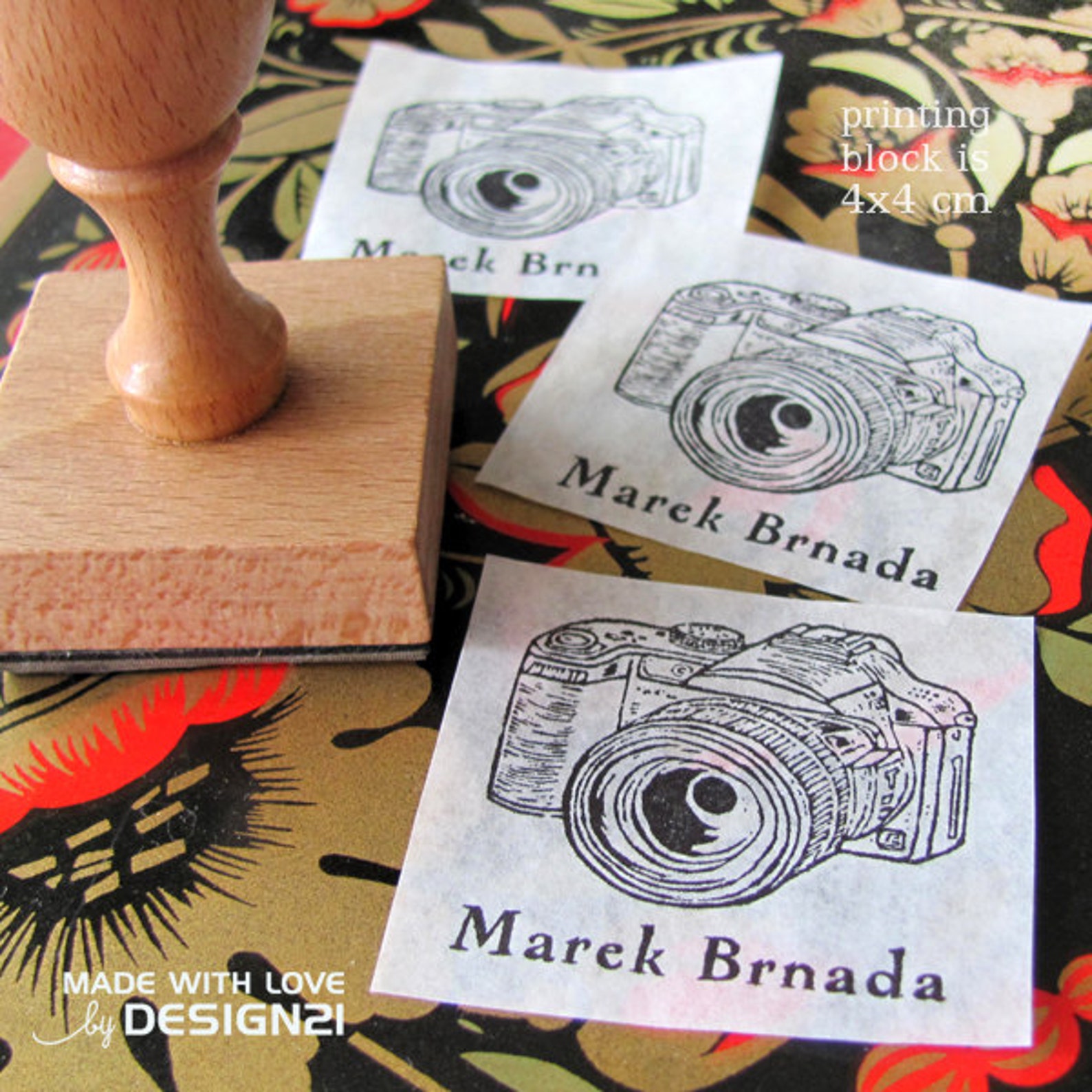 Camera: Personalised Rubber Stamp (4x4 Cm) - Etsy