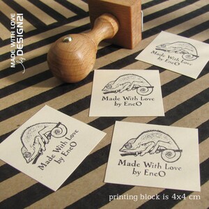 Camaleonte: timbro personalizzato (3x3 cm)