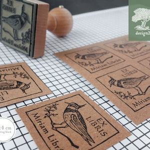 Pavoncela: timbro personalizzato (4x4 cm)
