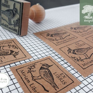 Lapwing: personalised rubber stamp 4x4 cm image 1