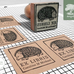 Hedgehog: personalised rubber stamp (4x4 cm)