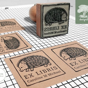 Hedgehog: personalised rubber stamp (4x4 cm)