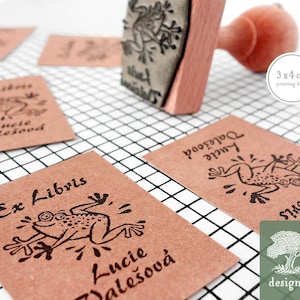 Grenouille: timbre personnalisé (3x4 cm)