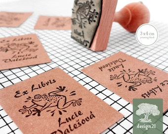 Frog: personalised rubber stamp (3X4 cm)