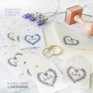 Coeur: timbre personnalisé (3x3 cm)
