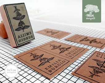 Nettle: personalised rubber stamp (3x5 cm)