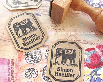 Elephant: personalised stamp (3x4 cm)