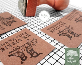 Birds: personalised rubber stamp (3x3 cm)