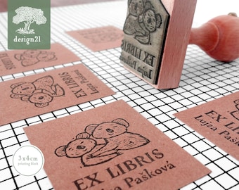 Koala bear: personalised rubber stamp (3x4 cm)
