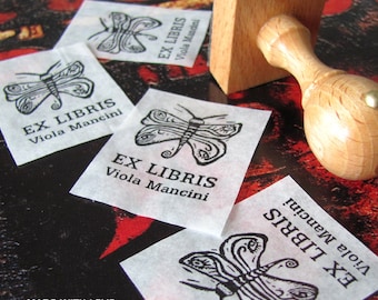Night butterfly: personalised stamp (3x4 cm)