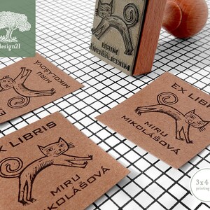 Chat: timbre personnalisé (3x4 cm)