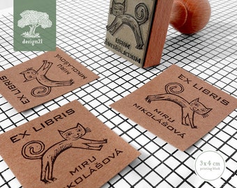 Cat: personalised stamp (3x4 cm)