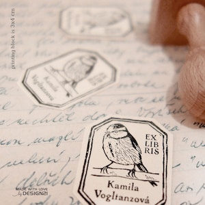 Titmouse: personalised rubber stamp (3x4 cm)