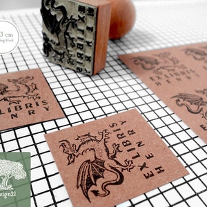 Dragão: carimbo de borracha personalizado (3 x 3 cm)