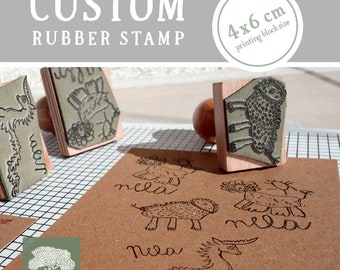 Custom rubber stamp: 4x6 cm