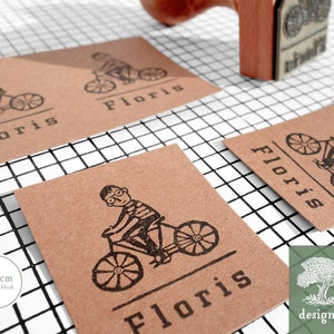 Radfahrer: personalisierter Stempel (3x4 cm)