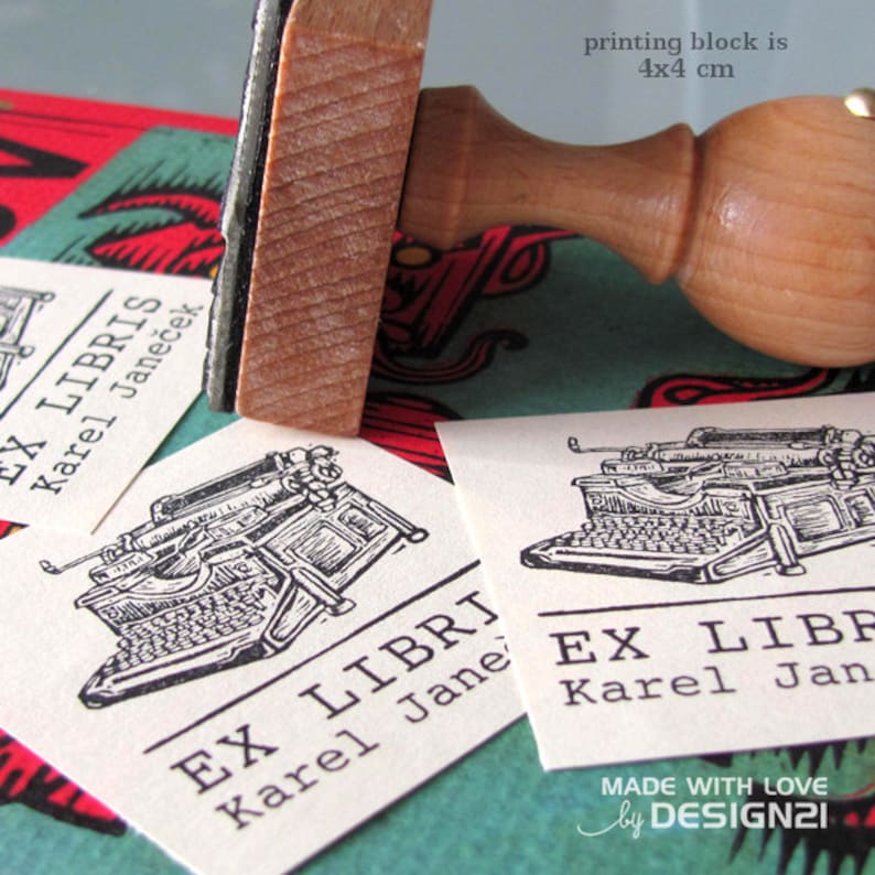 Typewriter Personalised Stamp 4x4 Cm Etsy