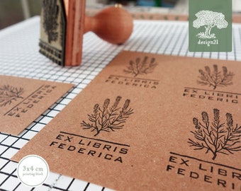 Lavender: personalised rubber stamp