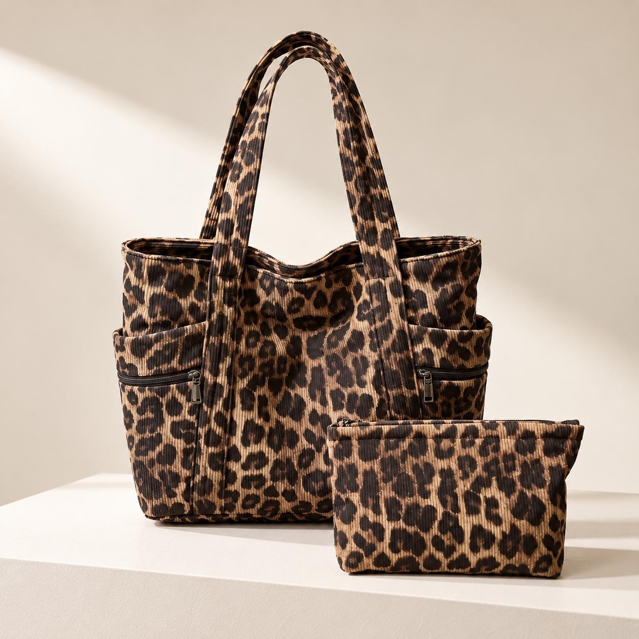 Leopard Corduroy Tote Bag - Etsy