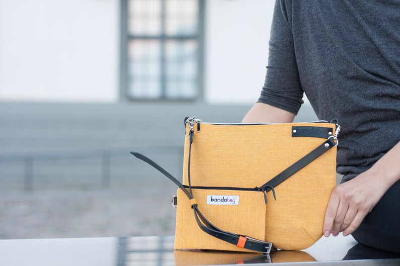 Yellow crossbody bag messenger bag yellow shoulder bag Etsy