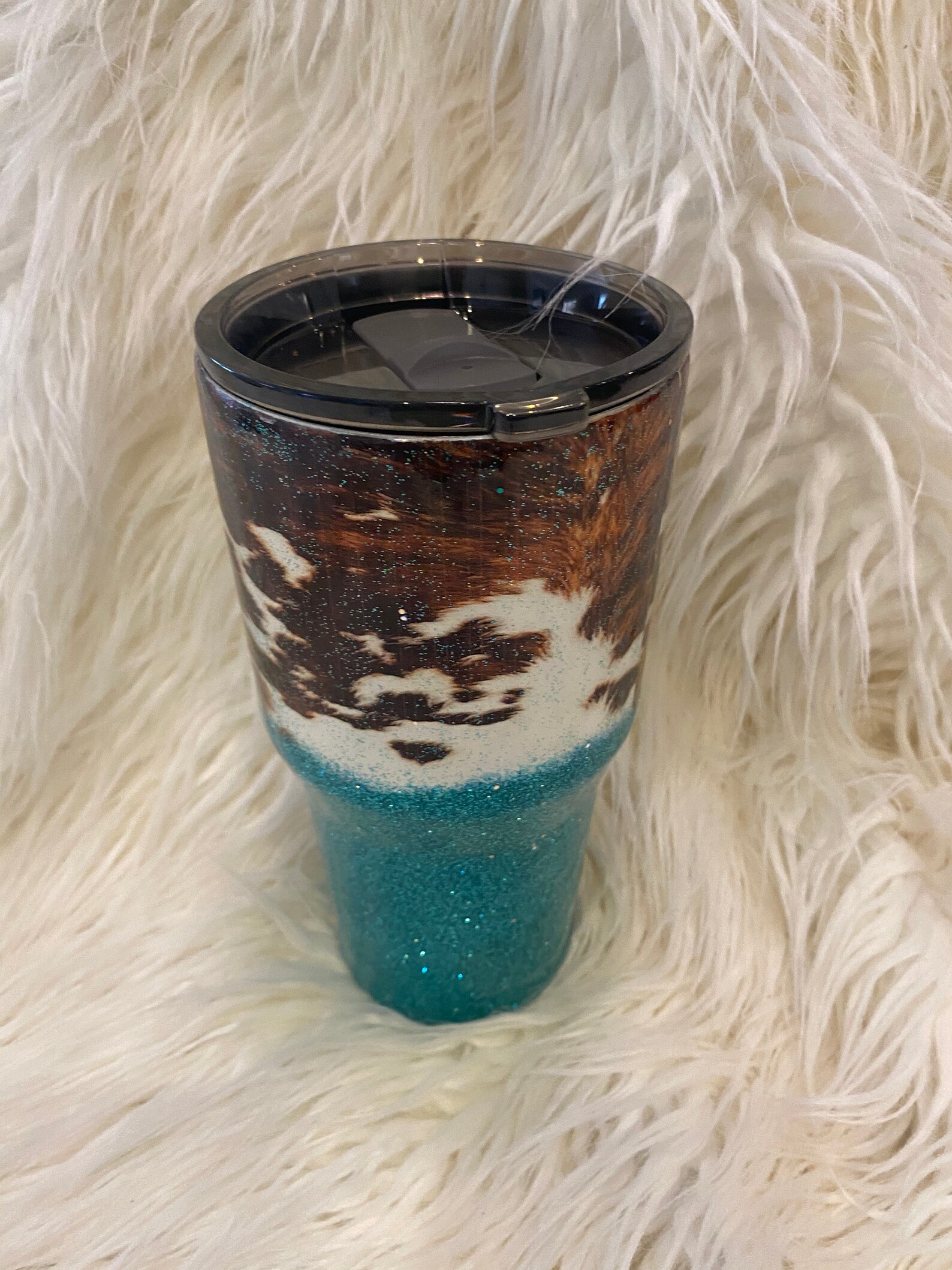 30oz Cowhide Ranch Rodeo Glitter Tumbler Etsy