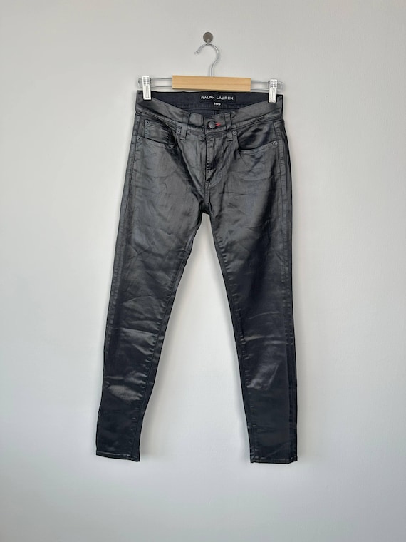 Ralph Lauren Black Label, Vintage Ralph Lauren Black Label Wax Coated Slim Jeans Pants Women's Size 27