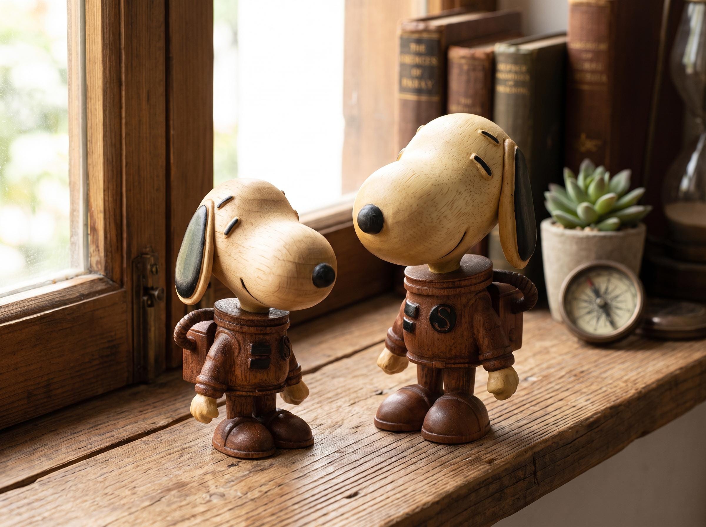 Wood carved snoopy - Etsy 日本