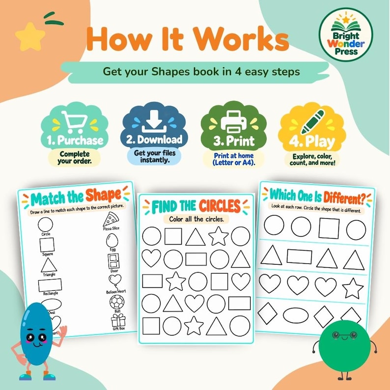Preschool Shapes Worksheets | Shape Tracing, Matching & Coloring ...
