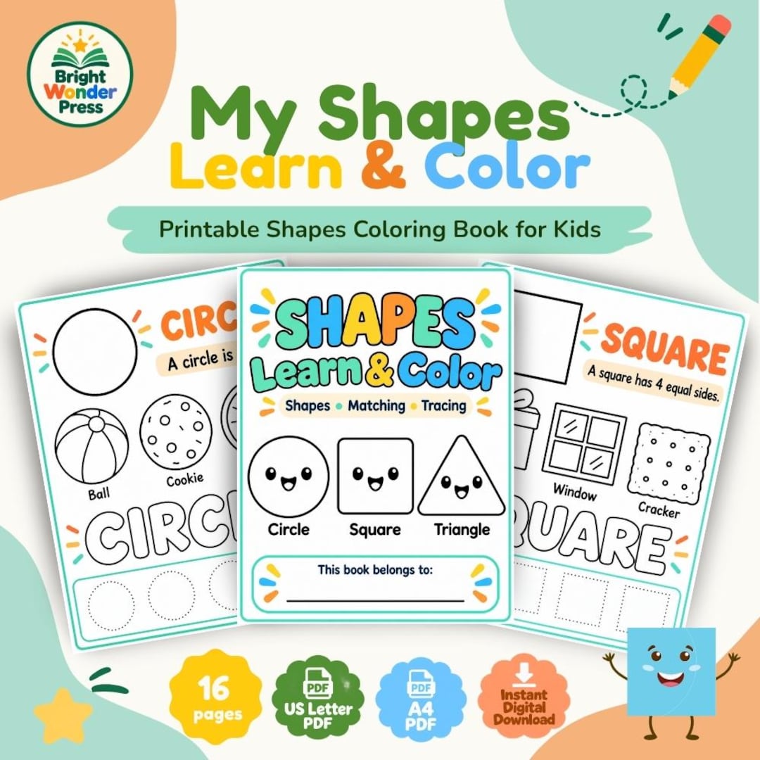 Preschool Shapes Worksheets | Shape Tracing, Matching & Coloring ...