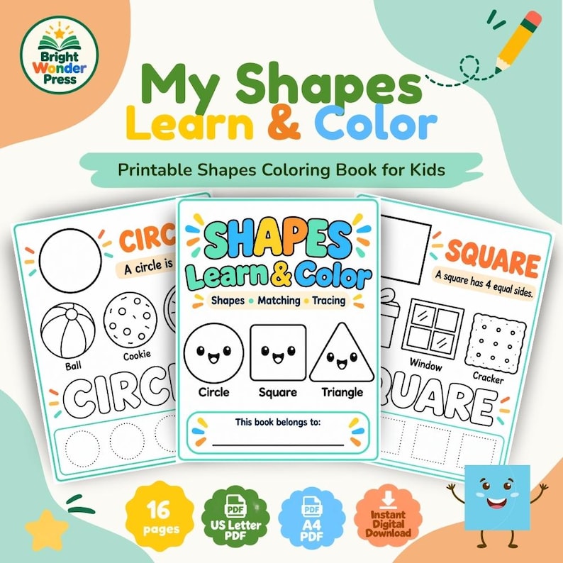 Preschool Shapes Worksheets | Shape Tracing, Matching & Coloring ...