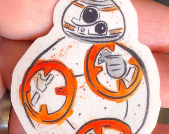 BB8 Watercolor Painting Waterproof Vinyl Sticker