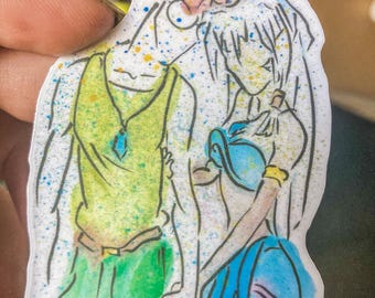 Hearts of Atlantis – Milo and Kida Inspired United – Vinyl Watercolor Waterproof 3-Inch Sticker