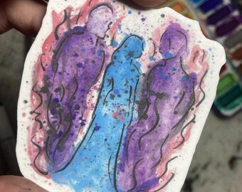 Grace Under Siege – Penelope Holding Strong – Vinyl Watercolor Waterproof 3-Inch Sticker