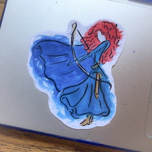 Sticker vinyle aquarelle Fierce Merida - 3 pouces