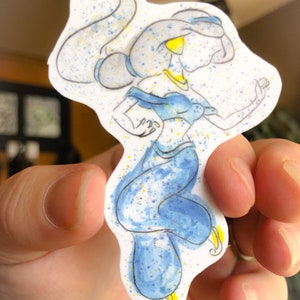 Charming Jasmine Inspired Watercolor Vinyl Sticker - 3 Inch