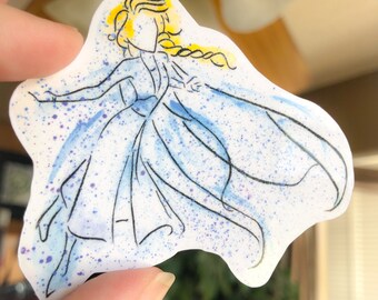 Captivating Elsa Inspired Watercolor Vinyl Sticker - 3 Inch