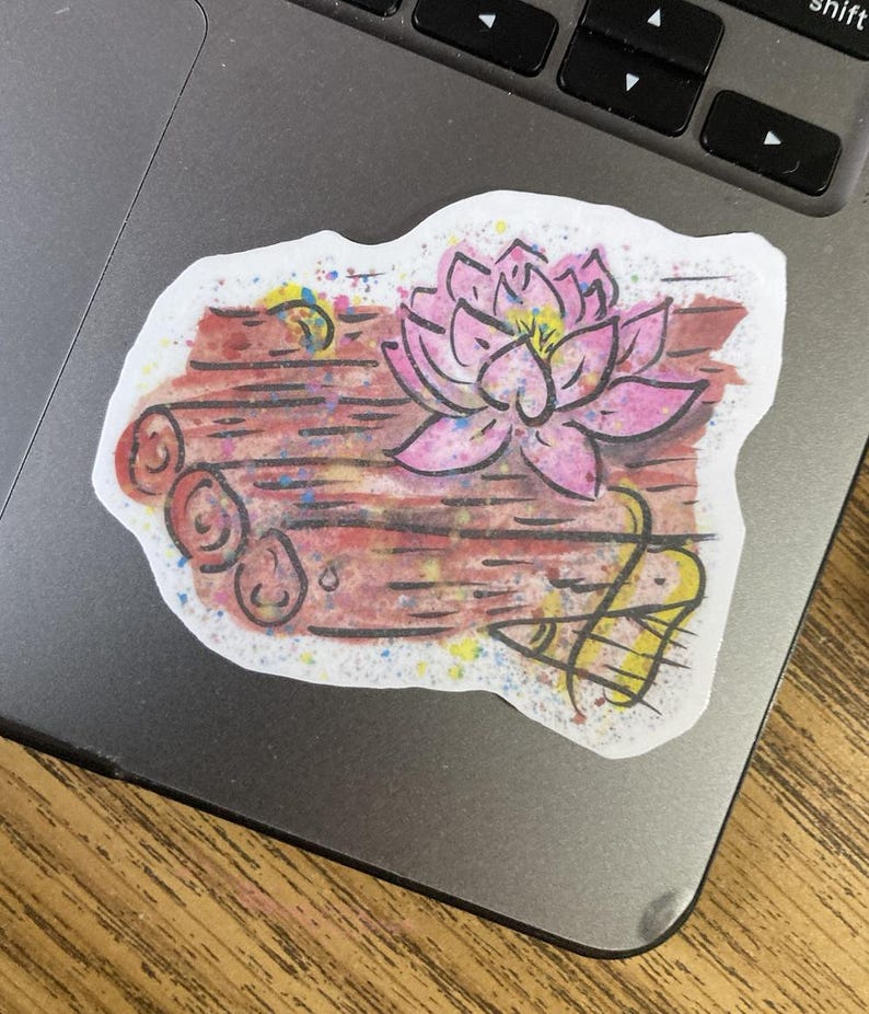 Watercolor Lotus Sticker, Calypso's Flower, Waterproof Vinyl (3-inch ...
