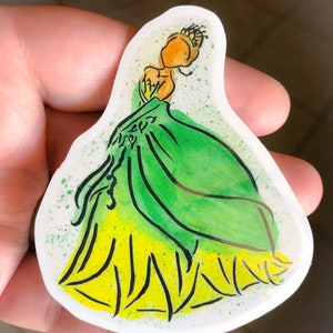 Elegant Tiana Watercolor Vinyl Sticker - 3 Inches