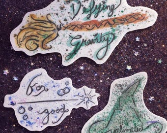 Captivating Wicked  Inspired Watercolor Vinyl Stickers Collection - 3 inch Each