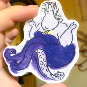 Captivating Ursula Inspired Watercolor Vinyl Sticker - 3 inch