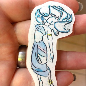 Kida Watercolor Painting Vinyl Waterproof Sticker