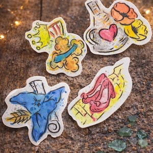 Urzekająca kolekcja naklejek winylowych w stylu akwarelowym „Wicked Inspired” – 3 cale każda