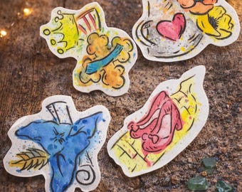 Captivating Wicked  Inspired Watercolor Vinyl Stickers Collection - 3 inch Each