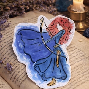 Fierce Merida Watercolor Vinyl Sticker - 3 Inches