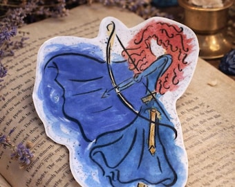 Fierce Merida Watercolor Vinyl Sticker - 3 Inches