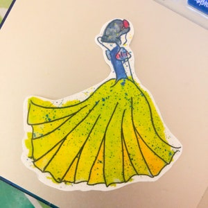 Fesselnde Schneewittchen Aquarell Vinyl Aufkleber - 3 Zoll