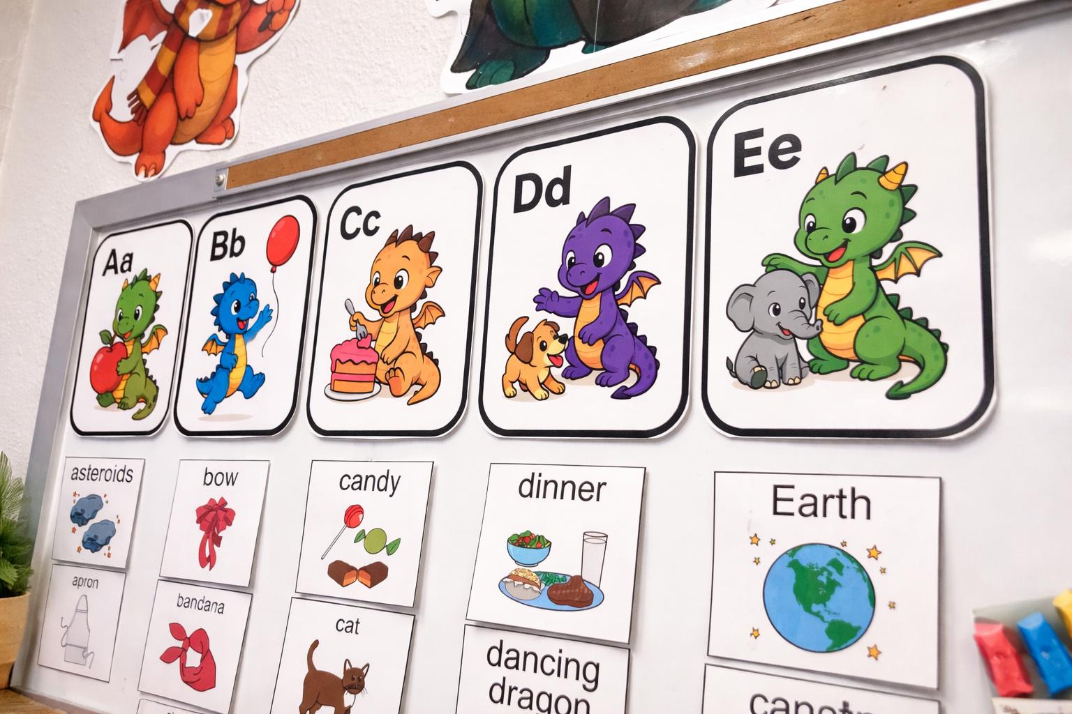 Dragon Flash Card.pdf Dragon Alphabet Flash Cards: Dragon Theme (uppercase With Lowercase) - Etsy