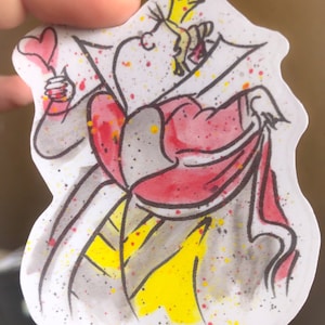 Elegant Queen of Hearts Inspired Watercolor Vinyl Sticker - 3 Inch
