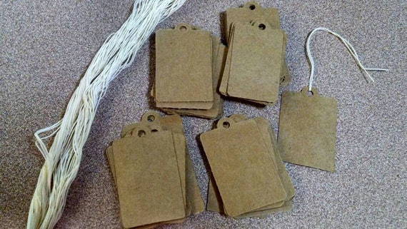 50 Hand Punched Tags. Rustic Brown That Comes With String That is Not  Attached. Great for Gift Tags or Price Tags. 