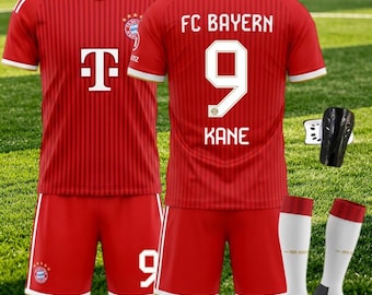 Custom 26/27 Bayern Vintage-Style Soccer Jersey Set, Retro Football Shirt, Kane, Musiala, Olise, Adults and Kids Sizes